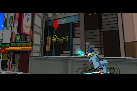 Jet Grind Radio (Android) screenshot: A drive-by.