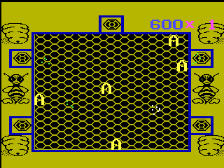 Killer Bees! (Videopac+ G7400) screenshot: And they're all dead.