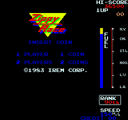 MotoRace USA (Arcade) screenshot: Title screen (JP)
