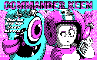 Commander Keen: Aliens Ate My Babysitter! (DOS) screenshot: Title (CGA)