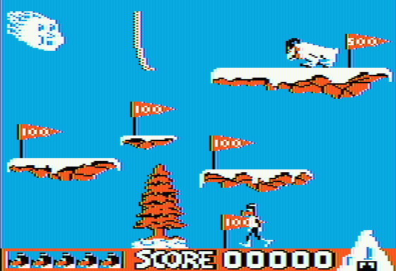 Matterhorn Screamer! (Apple II) screenshot: A game in progress