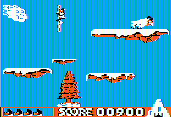 Matterhorn Screamer! (Apple II) screenshot: Climbing my way up