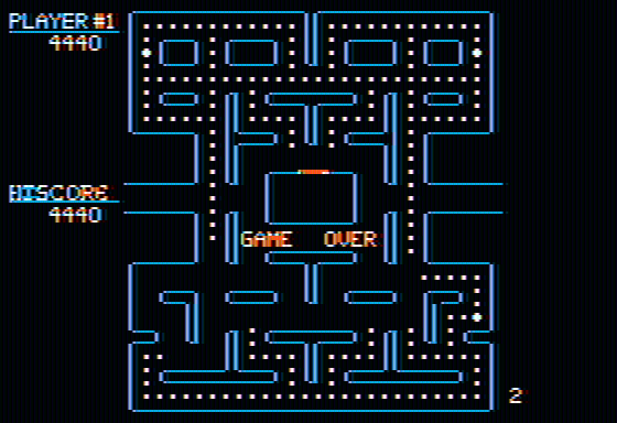 Taxman (Apple II) screenshot: Game Over (Color)