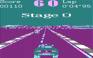 Turbo Champions (DOS) screenshot: Off we go (CGA)