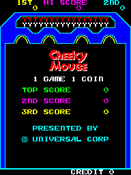 Cheeky Mouse (Arcade) screenshot: Title screen.