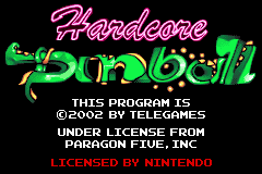 Hardcore Pinball (Game Boy Advance) screenshot: Title screen