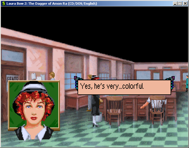 The Dagger of Amon Ra (Windows) screenshot: Laura Bow, the story protagonist