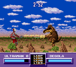 Ultraman (SNES) screenshot: Degola using his special move
