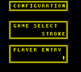 Super Golf (Game Gear) screenshot: Main menu