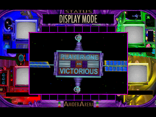 AmoebArena (Macintosh) screenshot: I won, who would have thought?
