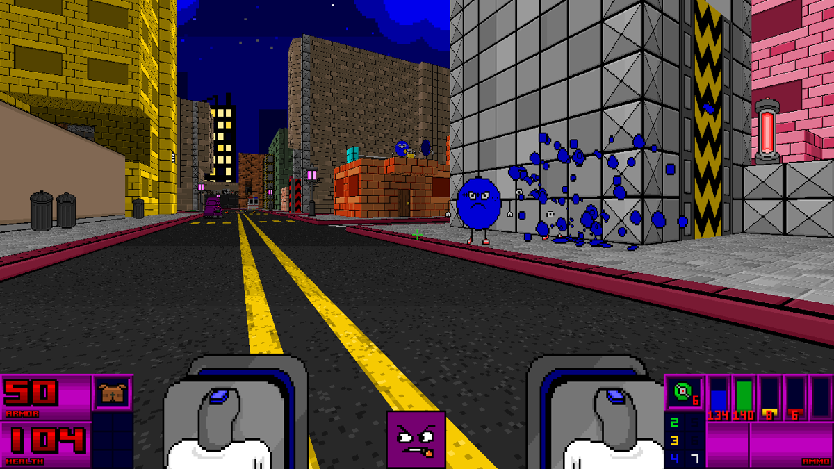 The Adventures of Square (Windows) screenshot: Stalking the streets of Geometropolis