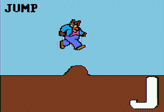 Stickybear: ABC (Apple II) screenshot: J (x2): Jump