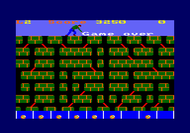 Gatecrasher (Amstrad CPC) screenshot: Game over