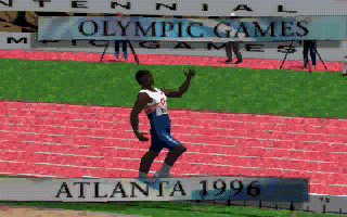 Olympic Games: Atlanta 1996 (DOS) screenshot: Intro Sequence #5 The Winner
