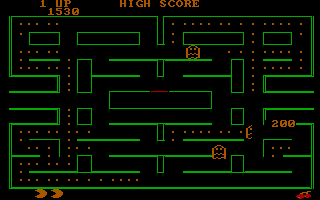 Pac-Man (PC Booter) screenshot: 200 points of Monster
