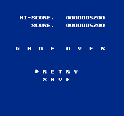 Electrician (NES) screenshot: Game over