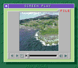 Hu PGA Tour: Power Golf 2 - Golfer (TurboGrafx CD) screenshot: The game begins with a... live video!