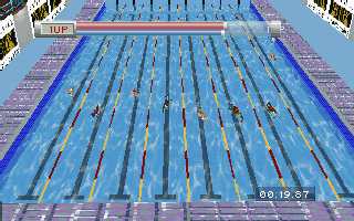 Olympic Games: Atlanta 1996 (DOS) screenshot: Swimming