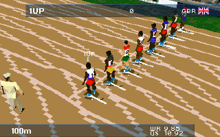 Olympic Games: Atlanta 1996 (DOS) screenshot: 100 Meters Start Line
