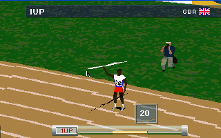 Olympic Games: Atlanta 1996 (DOS) screenshot: Javelin