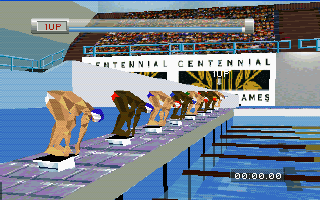Olympic Games: Atlanta 1996 (DOS) screenshot: Swimming Get Set