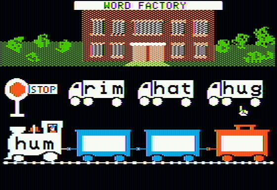 Reader Rabbit (Apple II) screenshot: Word train