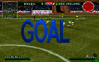 Striker '96 (DOS) screenshot: GOAL!