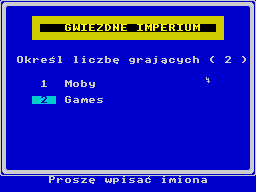 Gwiezdne Imperium (ZX Spectrum) screenshot: Entering players