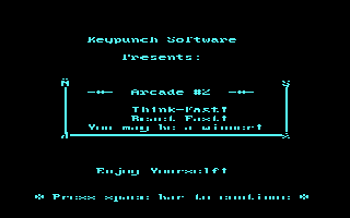 Arcade 2 (DOS) screenshot: Title Screen