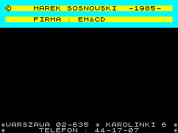 Gasienica (ZX Spectrum) screenshot: Loading screen