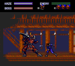 Kaze Kiri (TurboGrafx CD) screenshot: The first boss battle