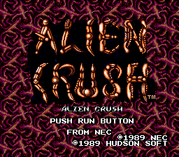 Alien Crush (TurboGrafx-16) screenshot: Title Screen