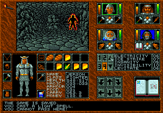 Abandoned Places: A Time for Heroes (Amiga) screenshot: Fire villain
