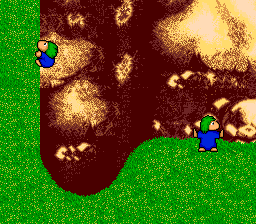 Lemmings (TurboGrafx CD) screenshot: ...crawling through caves...