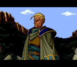 Kisō Louga II: The Ends of Shangrila (TurboGrafx CD) screenshot: This guy looks just like a guitarist I used to play before with