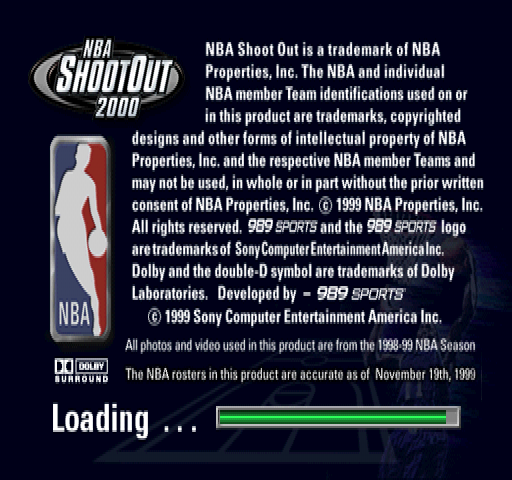 NBA ShootOut 2000 (PlayStation) screenshot: Loading