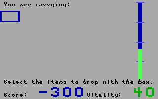 The Seven Spirits of Ra (DOS) screenshot: Select item to drop