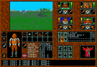 Abandoned Places: A Time for Heroes (Amiga) screenshot: During the day, fighting some wasps