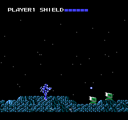 DAIVA Story 6: Nirsartia no Gyokuza (NES) screenshot: Walking on a planet's surface