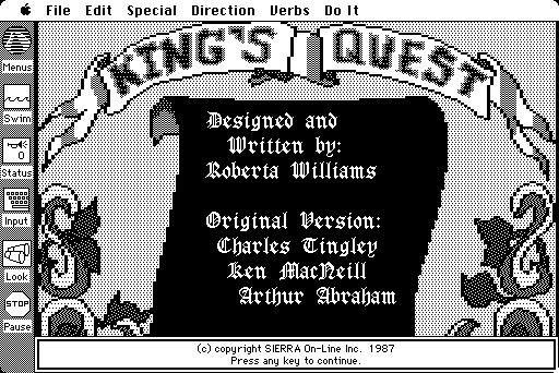 King's Quest (Macintosh) screenshot: Title screen