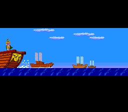 Yokoyama Mitsuteru Shin Sangokushi: Tenka wa Ware ni (TurboGrafx CD) screenshot: The ships sail to battle
