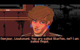 Wing Commander (Amiga) screenshot: Talking with Angel.