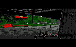 Wing Commander (Amiga) screenshot: Landing after a mission.