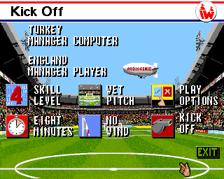 Wembley International Soccer (Amiga CD32) screenshot: Start a friendly game