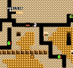 Hottāman no Chitei Tanken (NES) screenshot: Use the fire proof vest for temporary protection against lava