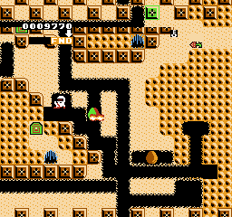 Hottāman no Chitei Tanken (NES) screenshot: Now the blocked area is able to be explored