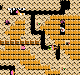 Hottāman no Chitei Tanken (NES) screenshot: This pit will transport you randomly to another pit