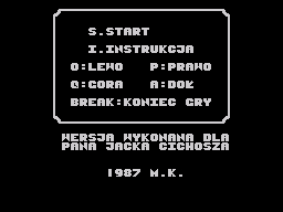 Wiking (ZX Spectrum) screenshot: Main menu
