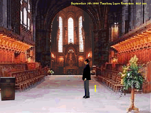 The Devil's Shroud: Part II (Windows) screenshot: Inside a cathedral