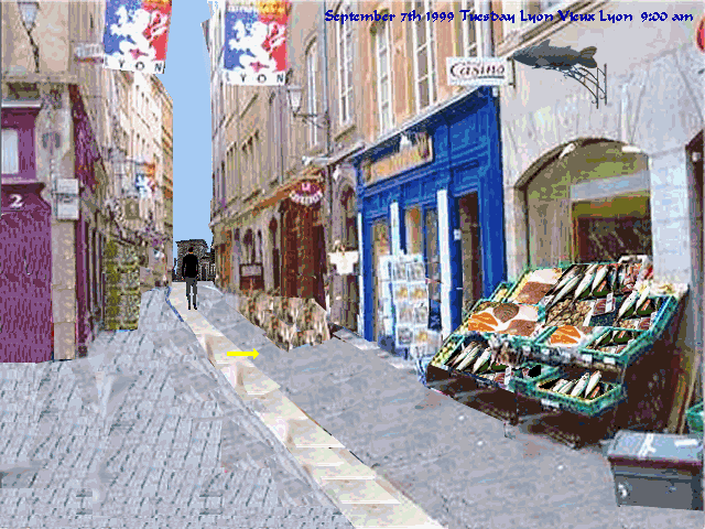 The Devil's Shroud: Part II (Windows) screenshot: Old town Lyon